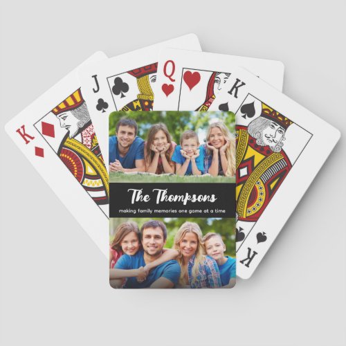Custom 2 Photo Making Memories Family Poker Cards