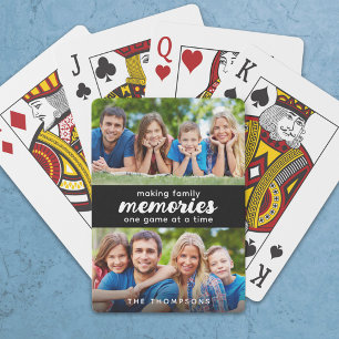 Custom 2 Photo Making Memories Family Poker Cards