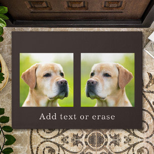 Custom 2 Photo Optional Text Personalized Doormat