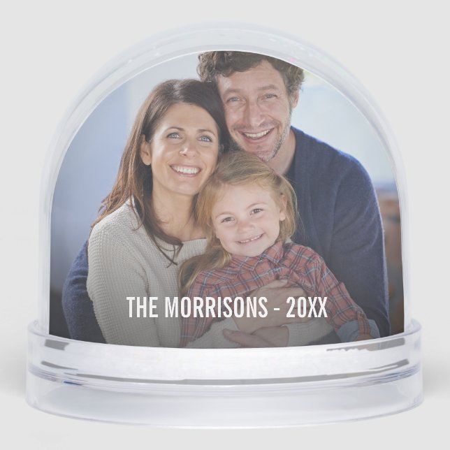 Custom 2 Photo Personal Christmas Gift keepsake Snow Globe (Front)