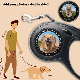 Custom 2 Photo Pet Dog Walker Gift Personalized  Retractable Pet Leash