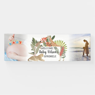 Custom 2 Photo Safari Baby Shower Sprinkle Banner