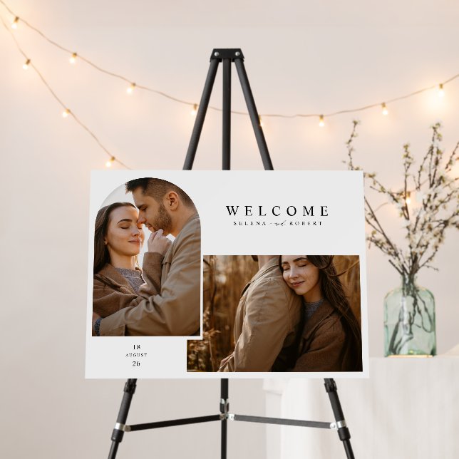 Custom 2 Photo Wedding Welcome Foam Board (In Situ (Stand))