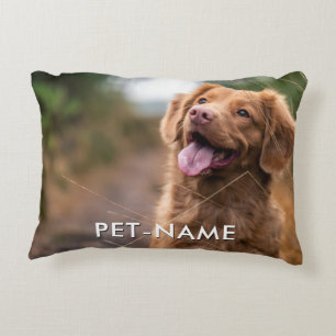 Custom 2 Photo With Your Pet Dog 2 Name Picture On Accent Pillow