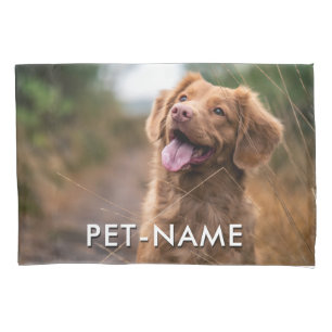 Custom 2 Photo With Your Pet Dog 2 Name Picture On Pillow Case