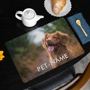 Custom 2 Photo With Your Pet Dog 2 Name Picture On Placemat