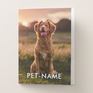 Custom 2 Photo With Your Pet Dog 2 Name Picture On Pocket Folder