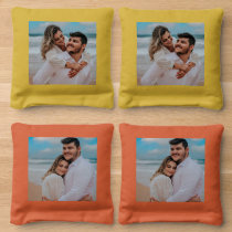 Custom 2 Photos Couples  Kids Family Cornhole Bags