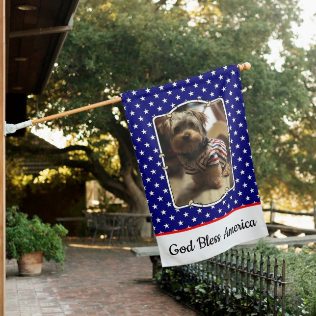 Custom 2 Photos USA American Flag Patriotic Cute (In SItu)