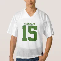 Custom 2 Side White and Green Men's Football Jersey