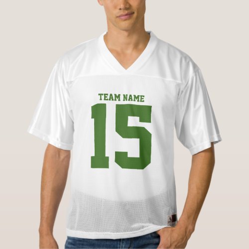 Custom 2 Side White and Green  Mens Football Jersey