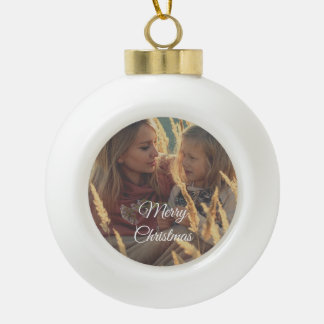 custom 2 sided family photo christmas ceramic ball christmas ornament