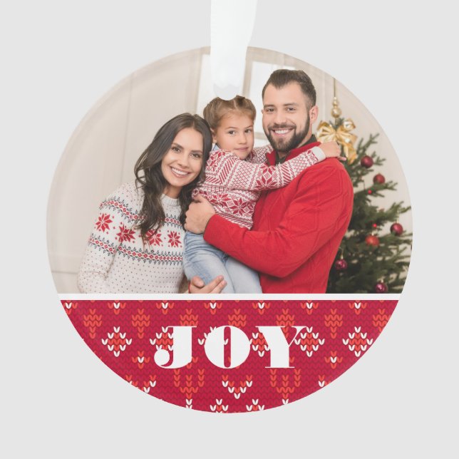 Custom 2-Sided Family Photo Nordic Christmas Ornament (Front)