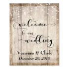 Custom 2b Brown Wood & Lights Wedding Welcome Sign