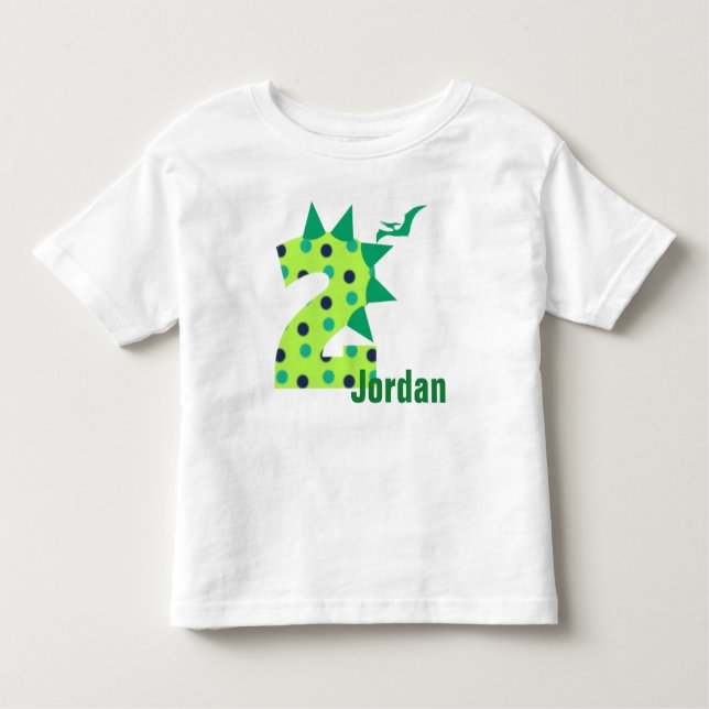 Custom 2nd Birthday Dinosaur Shirt (Front)