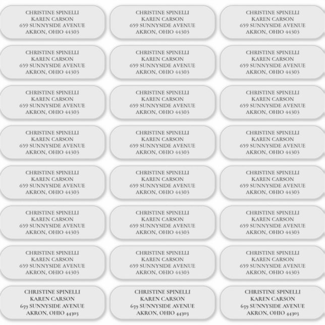 Custom 2Plain Rounded Corners  Address Labels (Front)