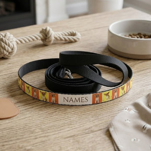 Custom 30 Photo Collage & 2 Name Pet Dog Picture Leash