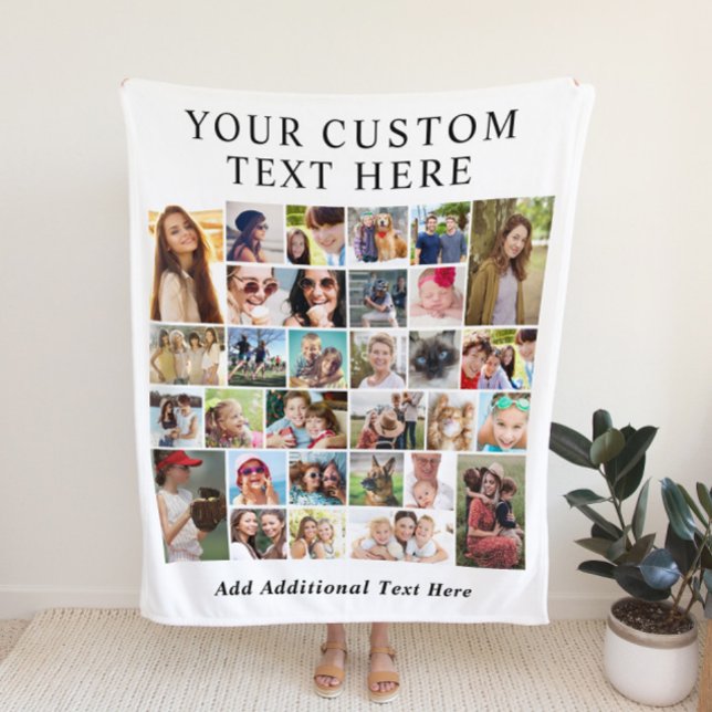 Custom 30 Photo Collage Fleece Blanket (Creator Uploaded)