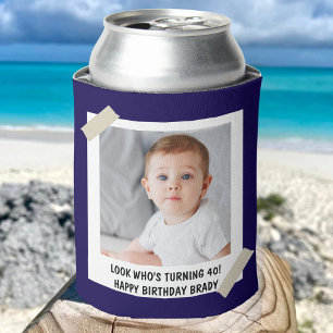 Custom 30th 40th 50th 60th 70 Birthday Party Favor Can Cooler