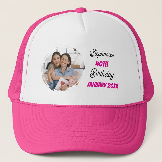 Custom 30th 40th 50th 60th Brunsh Birthday Trucker Hat (Front)