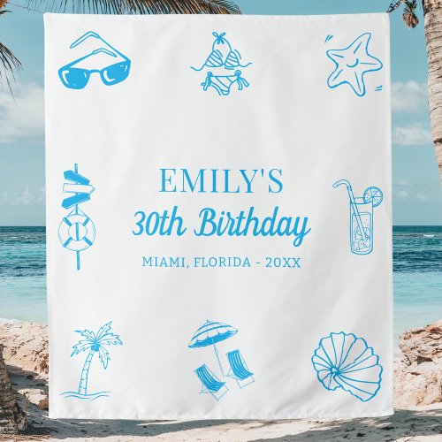 Custom 30th 40th 50th Beach Theme Birthday Party