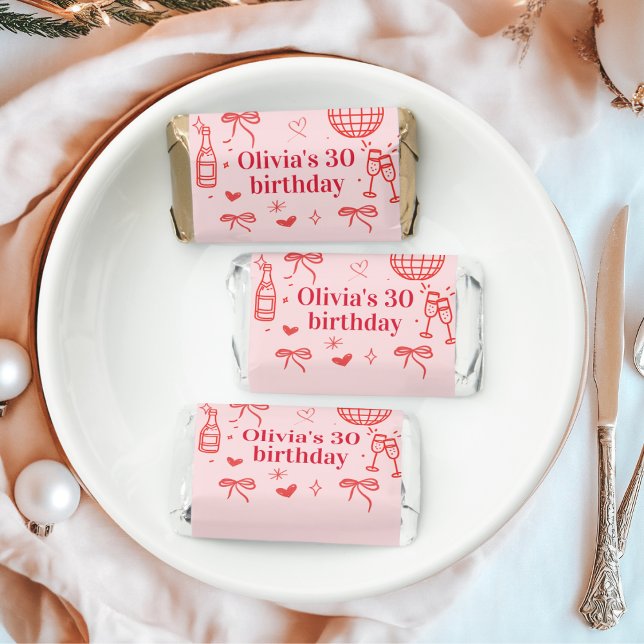 Custom 30th Birthday | Cheers to Thirty Pink Hershey's Miniatures (Creator Uploaded)