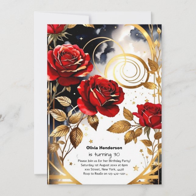 Custom 30th Birthday Invitation (Front)