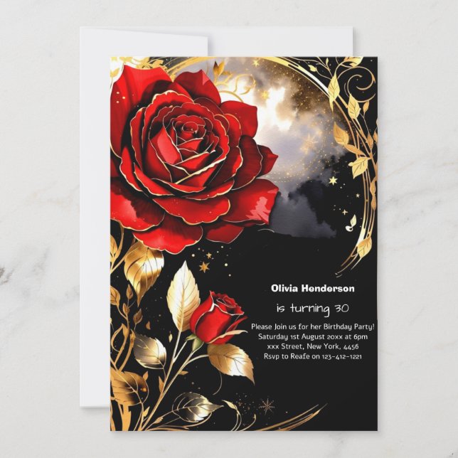 Custom 30th Birthday Invitation (Front)