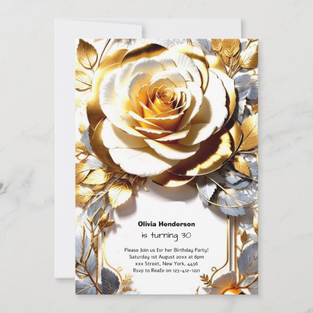 Custom 30th Birthday Invitation (Front)