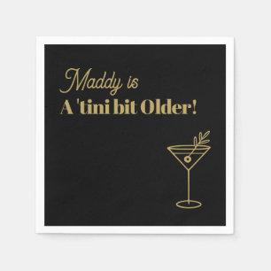 Custom 30th Birthday Martini Napkin Faux Gold