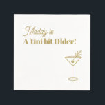 Custom 30th Birthday Martini Napkin Faux Gold<br><div class="desc">Celebrate a special 30th birthday with these elegant and fun custom napkins! Featuring the playful phrase "A 'tini bit Older!" and a stylish gold martini glass illustration, these napkins are perfect for adding a touch of sophistication to any birthday celebration. Made from high-quality materials, they are both practical and decorative,...</div>