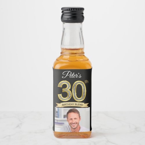 Custom 30th Birthday Party Mini Liquor Favor Label