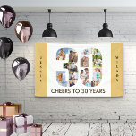 Custom 30th Birthday Party Neutral Photo Collage Banner<br><div class="desc">Create your own photo collage banner for a 30th Birthday Party. The template is set up for you to add your custom name or wording and your favorite photos. Your photos will automatically appear as a photo collage in the shape of the number 30. The banner has neutral beige sand...</div>