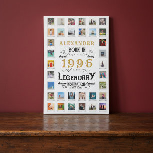 Custom 30th Birthday Photo Collage Family Memories Faux Canvas Print