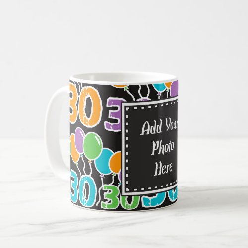 Custom 30th Birthday Photo Colorful Mug