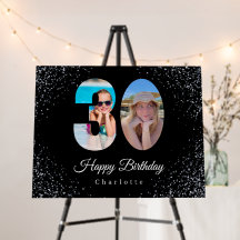 Custom 30th Birthday Photo Welcome Sign