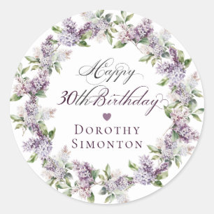 Custom 30th Birthday Purple Lilac Envelope Seal