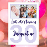 Custom 30th Birthday Purple Script Photo Collage Invitation<br><div class="desc">Put a smile on a face with this custom 30th birthday modern script photo collage Invitation. - Simply click to personalize this design 🔥 My promises - This design is unique and is designed with you in mind 🙏 Thank you for supporting my small business - If you would like...</div>