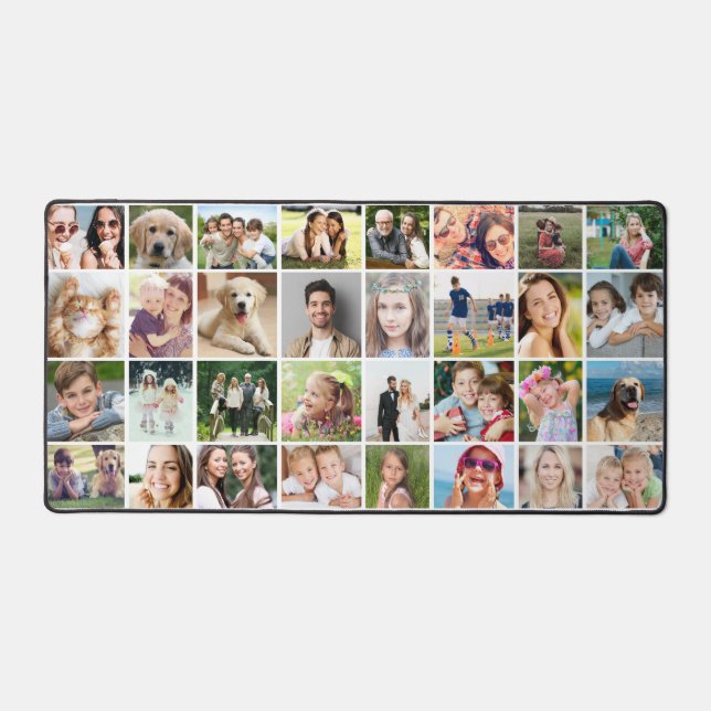 Custom 32 Photo Collage Desk Mat (Front)