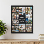 Custom 32 Photo Collage Faux Canvas Print<br><div class="desc">Make your own photo blanket featuring 32 of your cherished picture memories in a modern grid style photo collage with custom text.</div>