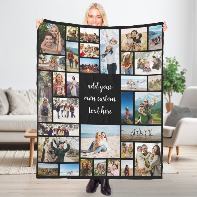 Custom 32 Photo Collage Fleece Blanket (Creator Uploaded)