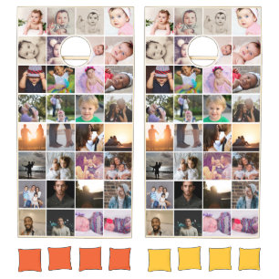Custom 32 Photo Collage Personalized Cornhole Set
