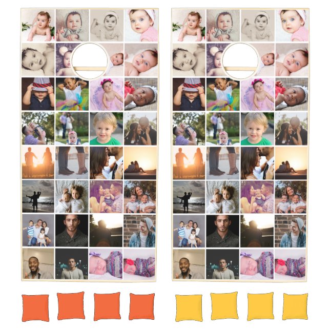 Custom 32 Photo Collage Personalized Cornhole Set (Set)