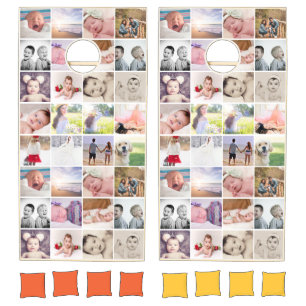 Custom 32 Photo (repeat 20) Collage Personalized  Cornhole Set