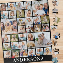 Custom 33 Photo Collage Family 16x20 520 Piece Jigsaw Puzzle