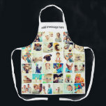 Custom 34 Photos Modern Family & Pet Photo Collage Apron<br><div class="desc">Add your custom message and photos</div>