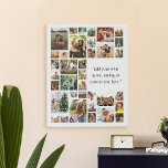 Custom 36 Photo Collage With Quote Faux Canvas Print<br><div class="desc">Make your own photo display faux canvas wall art featuring 36 of your cherished photo memories in a modern grid style photo collage alongside your favorite quote,  saying,  song lyric or custom text. Simply add your pictures for custom photo home decor or personalized gift for family and friends.</div>