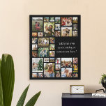 Custom 36 Photo Collage With Quote Faux Canvas Print<br><div class="desc">Make your own photo display faux canvas wall art featuring 36 of your cherished photo memories in a modern grid style photo collage alongside your favorite quote,  saying,  song lyric or custom text. Simply add your pictures for custom photo home decor or personalized gift for family and friends.</div>