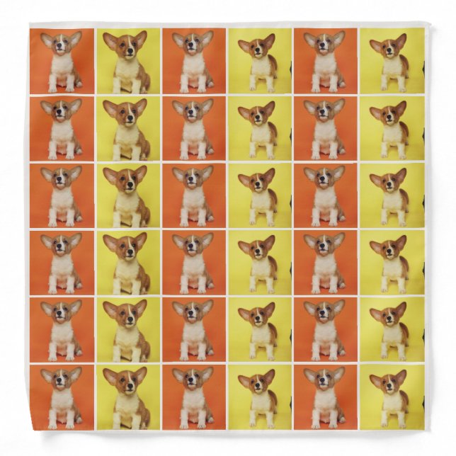 Custom 36 Photo Collage Your Pet Dog Picture On Bandana (Front)