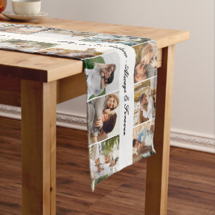 Custom 36 Photos Always & Forever Wedding Long Table Runner
